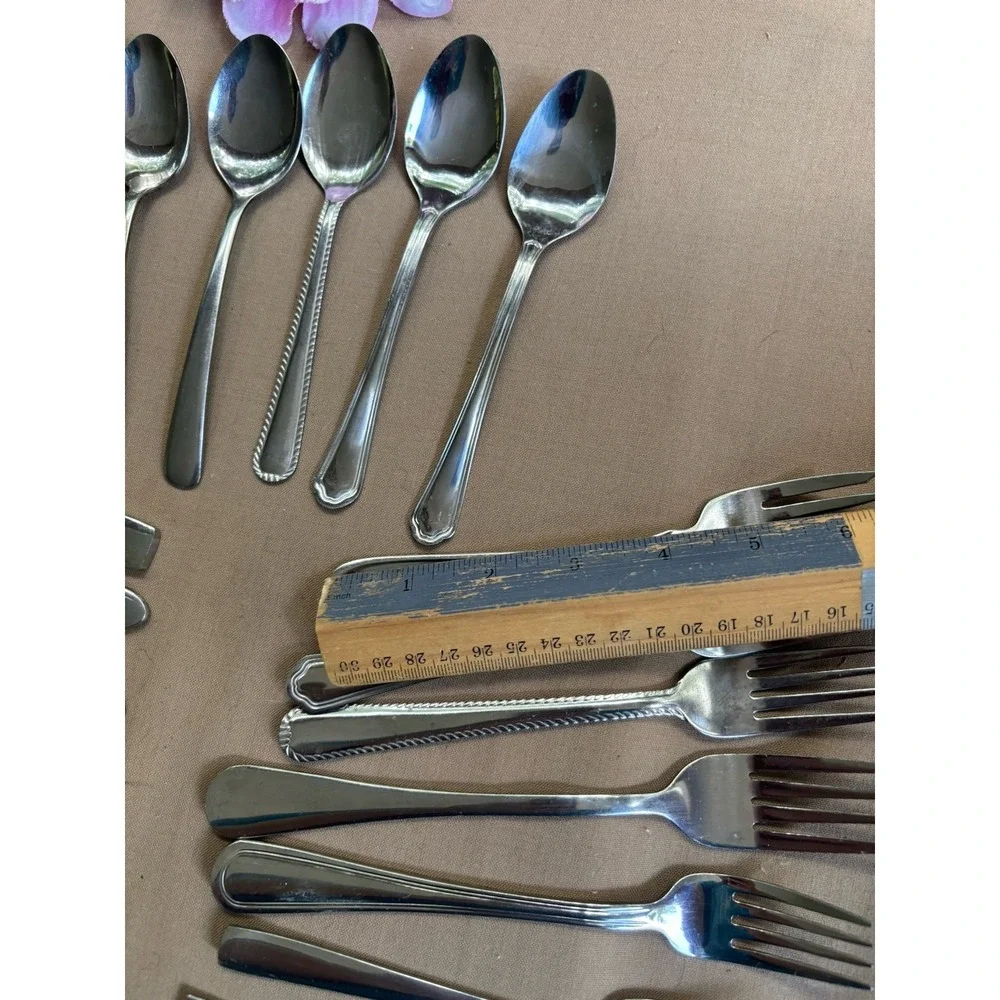 23 Pieces BOHO HIPSTER WEDDING Mismatched Stainless Silverware Lot
